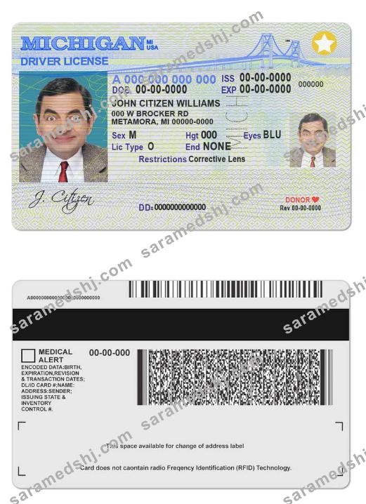 USA Michigan driving license
